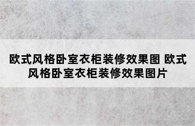 欧式风格卧室衣柜装修效果图 欧式风格卧室衣柜装修效果图片